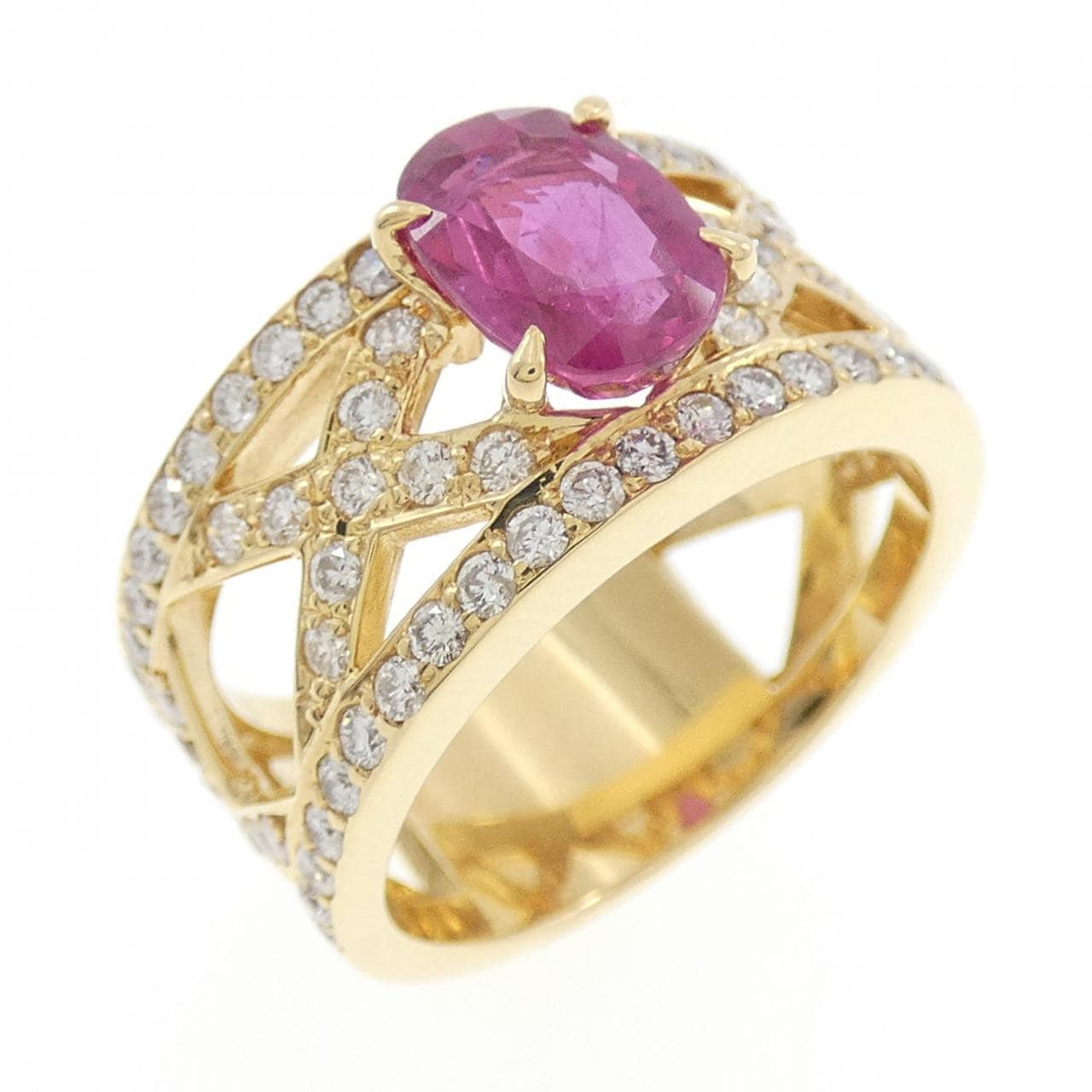 K18YG ルビー リング 1.35CT