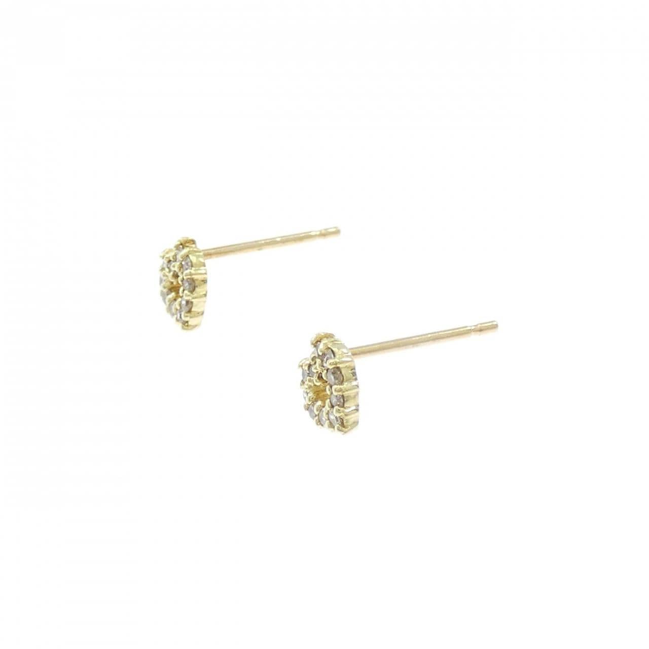 K18YG ハート ダイヤモンド ピアス 0.10CT