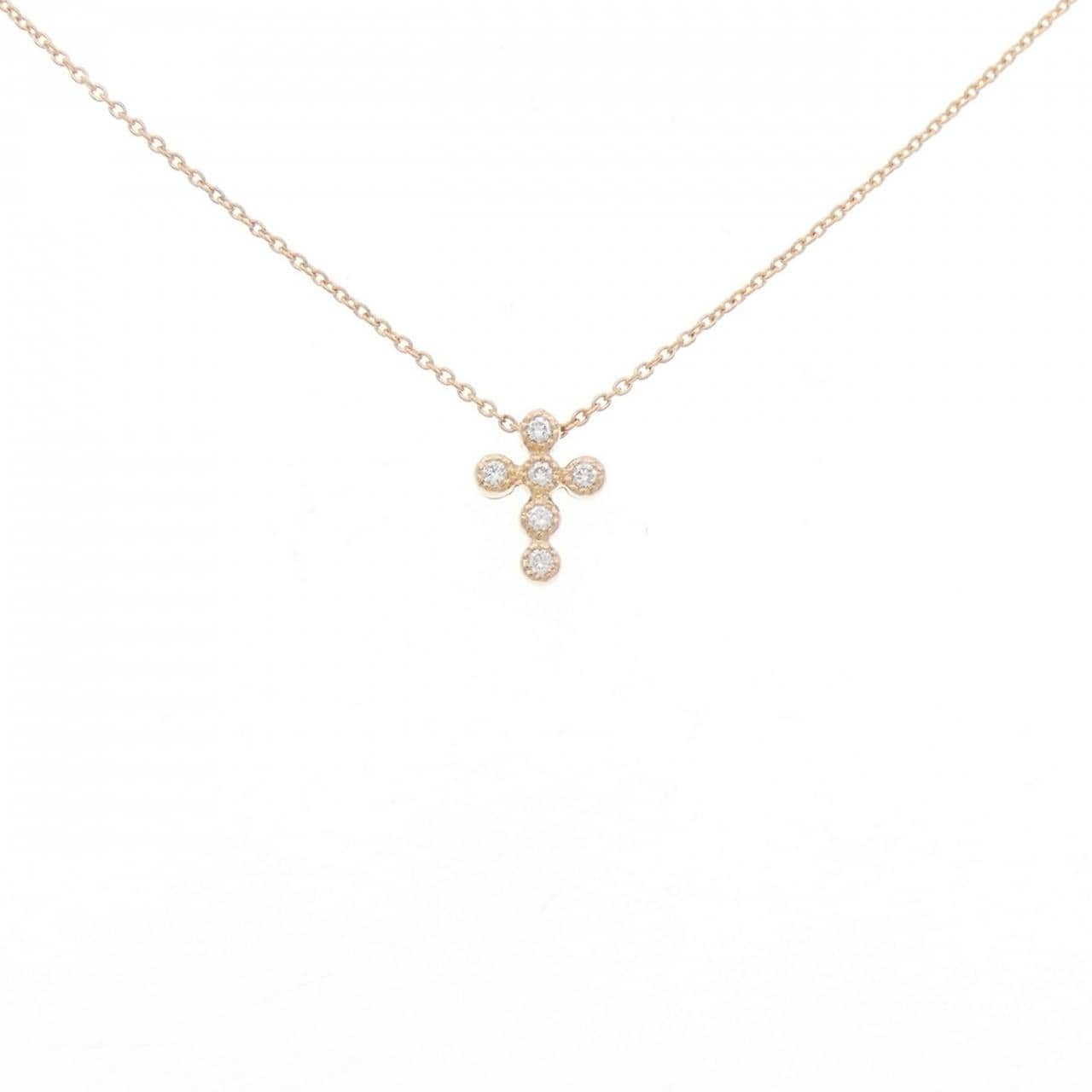 スタージュエリー クロス ダイヤモンド ネックレス 0.04CT