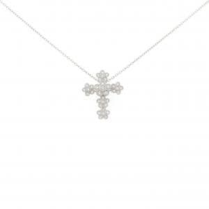PT900/PT850 フラワー ダイヤモンド ネックレス 0.21CT