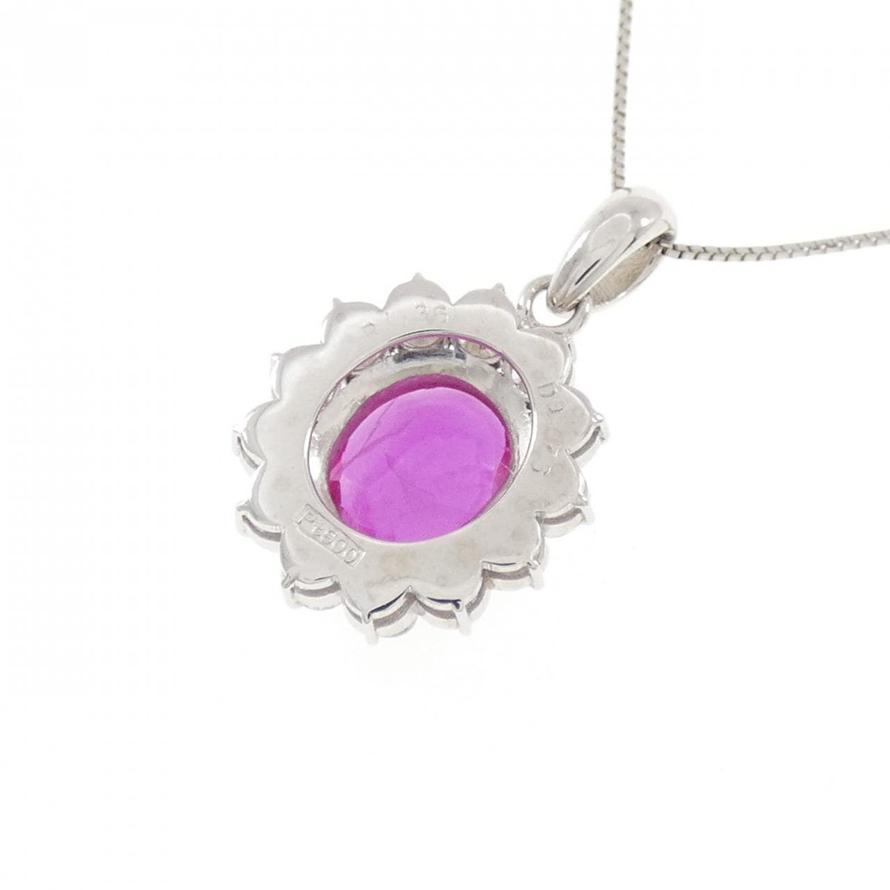 PT900/PT850 ルビー ネックレス 1.36CT