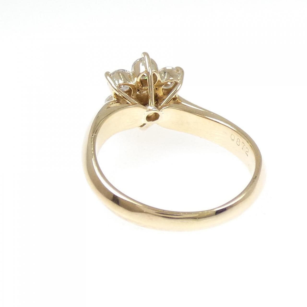 K18YG フラワー ダイヤモンド リング 0.872CT