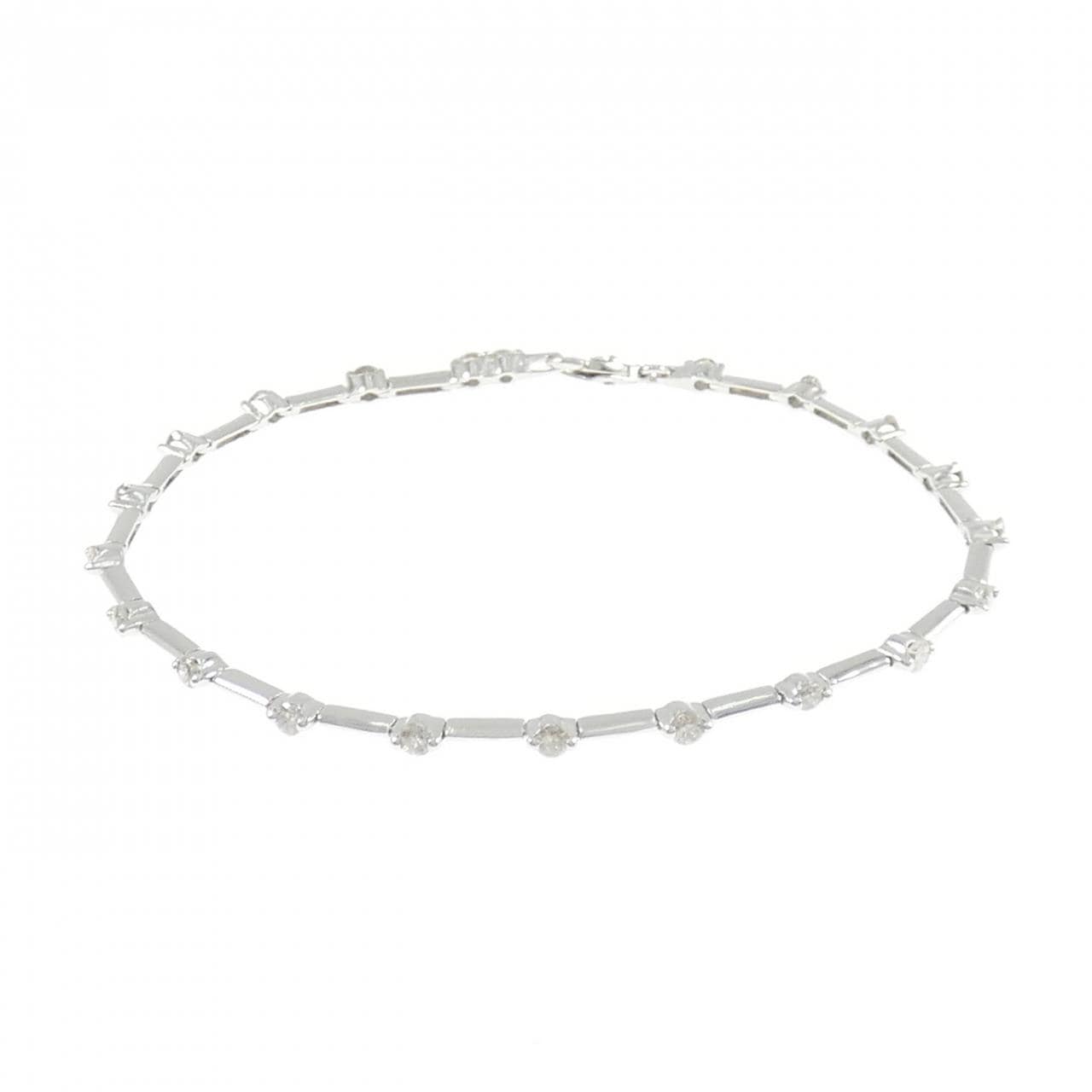 K18WG ダイヤモンド ブレスレット 1.02CT