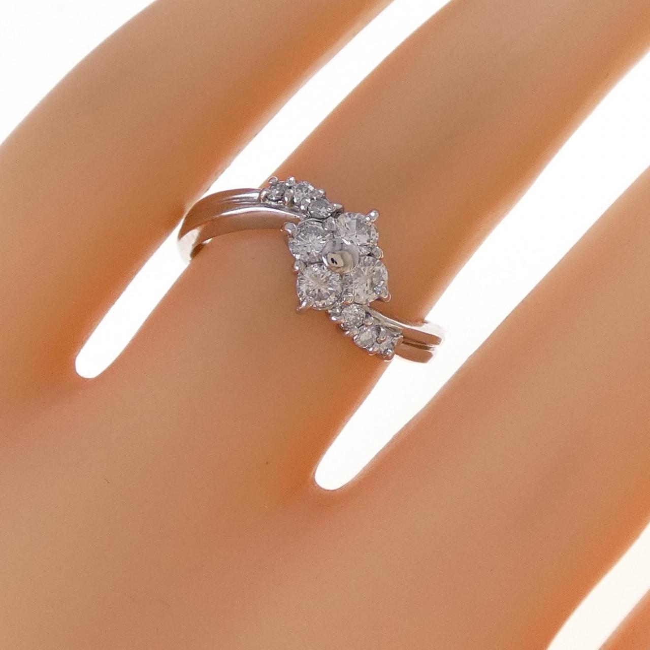 PT900 フラワー ダイヤモンド リング 0.50CT