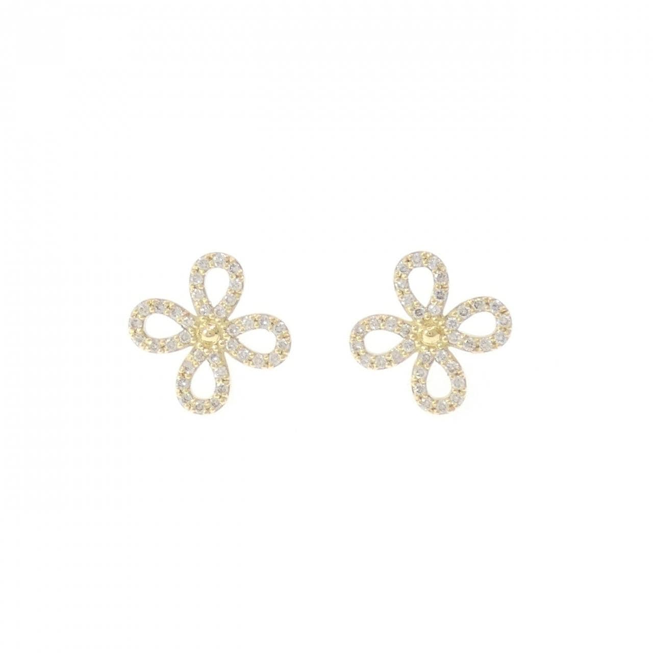 コメ兵｜K18YG フラワー ダイヤモンド ピアス 0.24CT｜ジュエリー