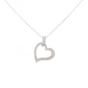 K18WG ハート ダイヤモンド ネックレス 0.20CT