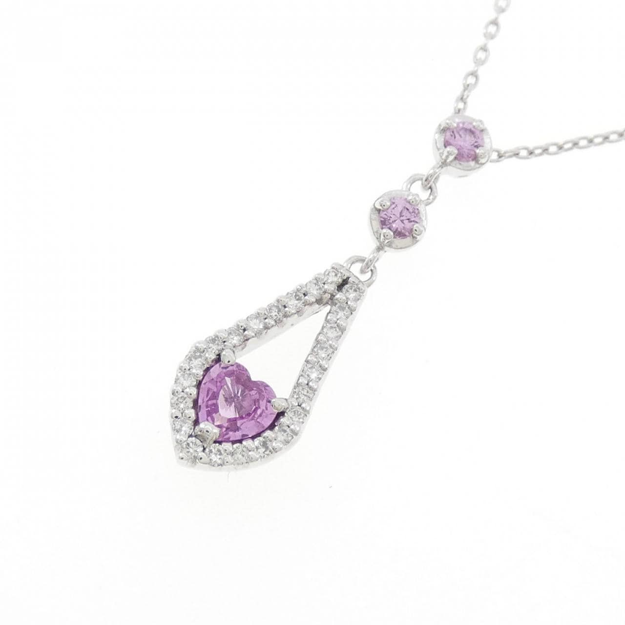 K18WG愛心藍寶石項鏈0.33CT