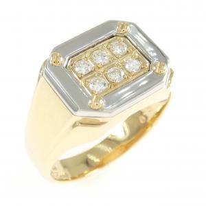 K18YG/PT900 ダイヤモンド リング 0.18CT