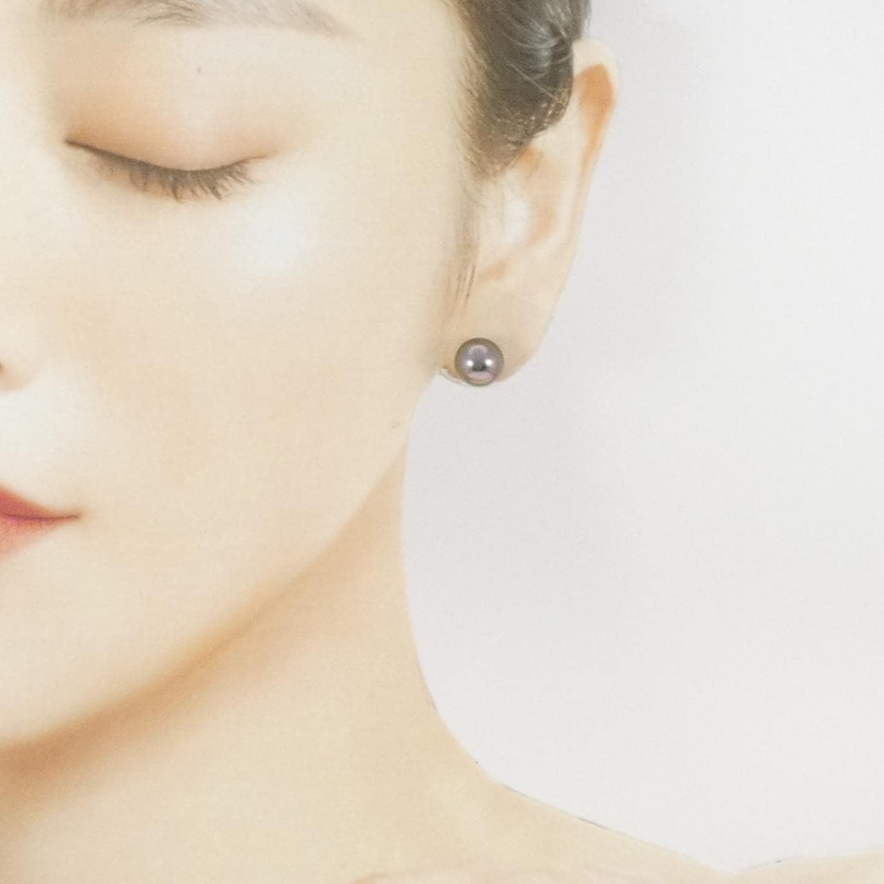 ティファニー 黒蝶パール ピアス 9.6mm