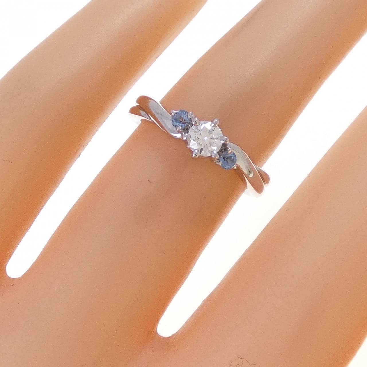 PT950 アクアマリン リング 0.06CT