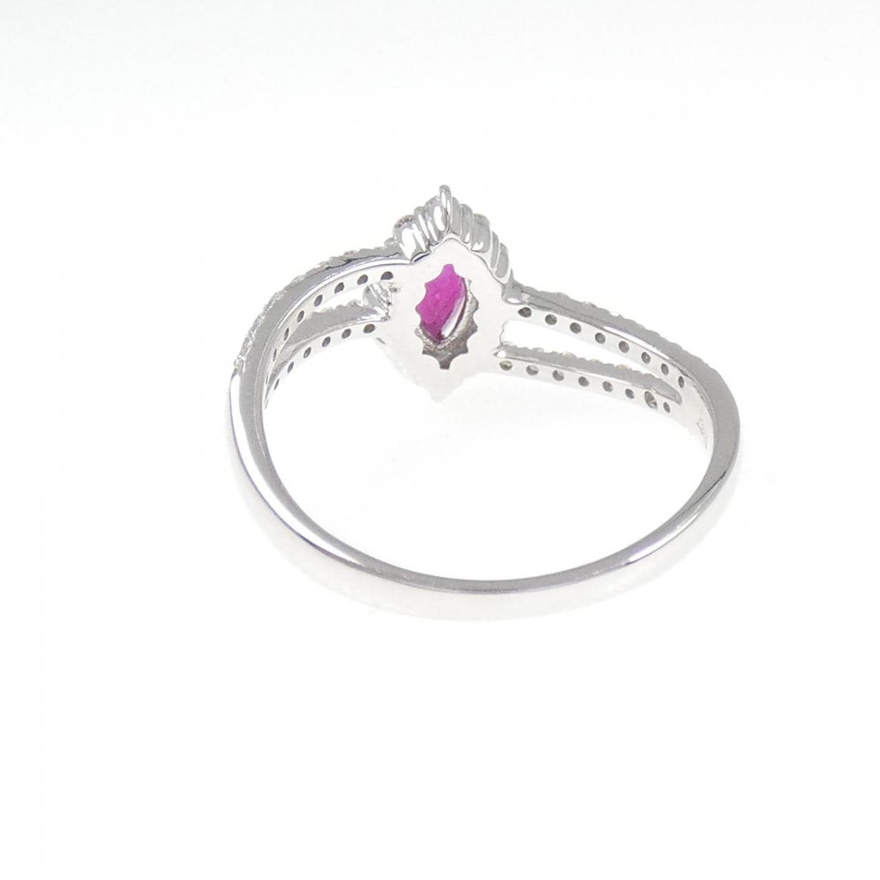 K18WG ルビー リング 0.45CT