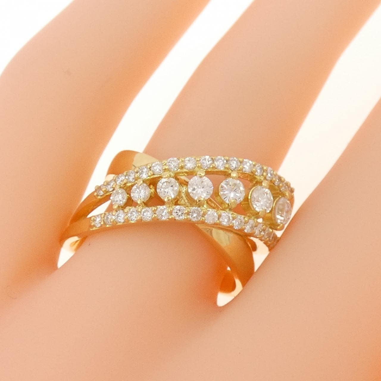 K18YG ダイヤモンド リング 0.72CT