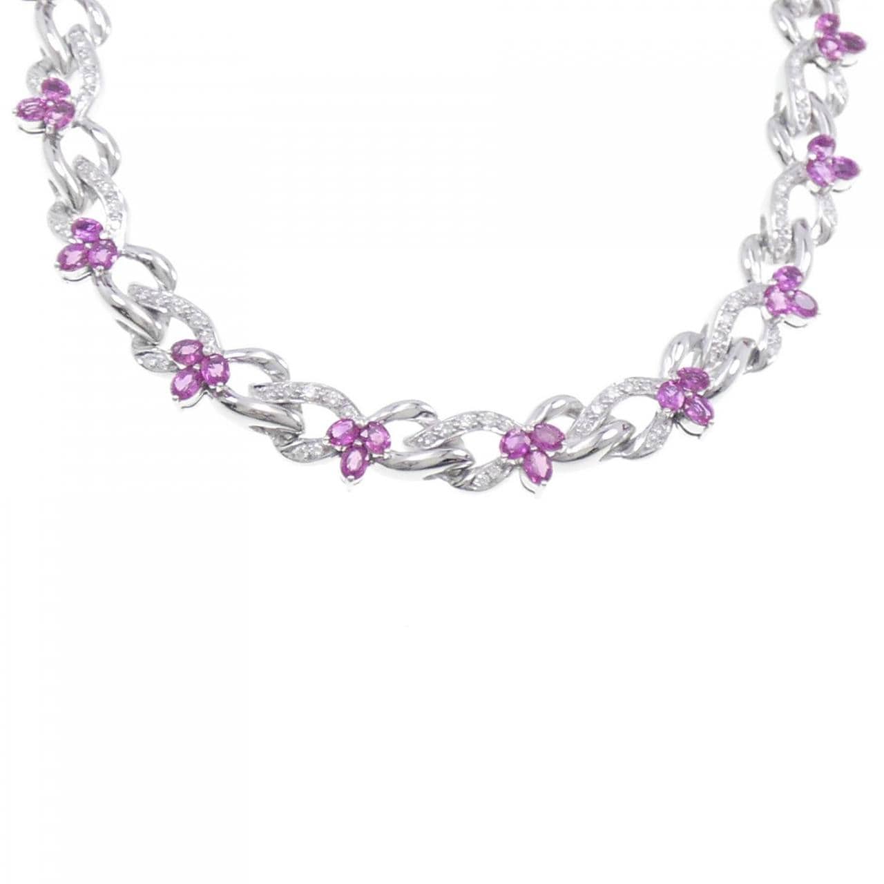 Junet Flower Ruby Necklace 15.85CT