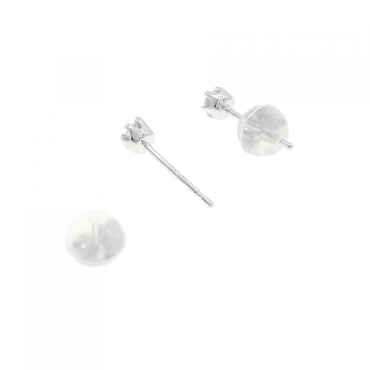 K10WG ソリティア ダイヤモンド ピアス 0.10CT