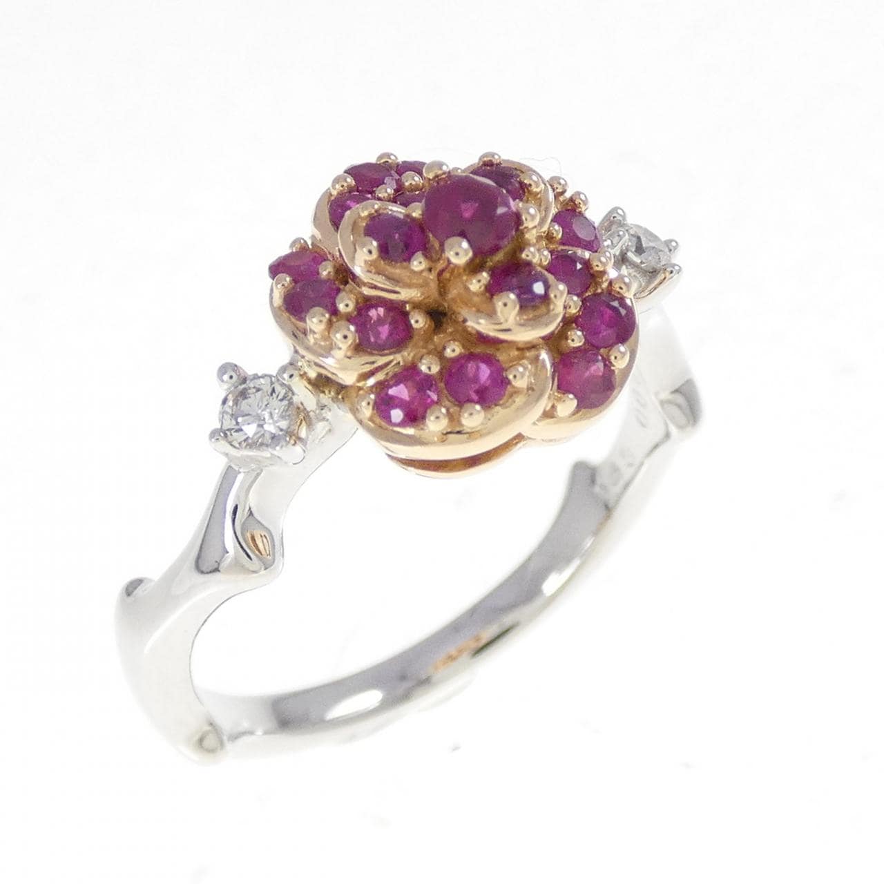 K18WG/K18PG ローズ ルビー リング 0.43CT