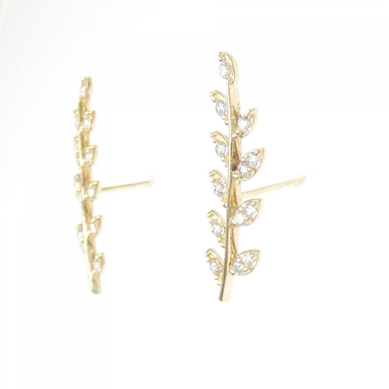 K10YG リーフ キュービック ピアス