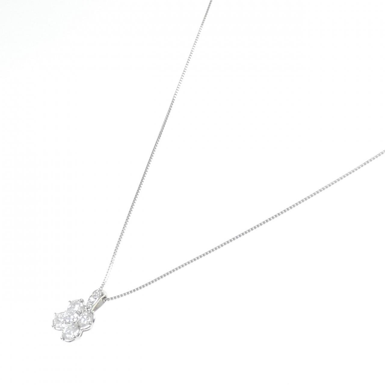 PT900/PT850 フラワー ダイヤモンド ネックレス 1.00CT