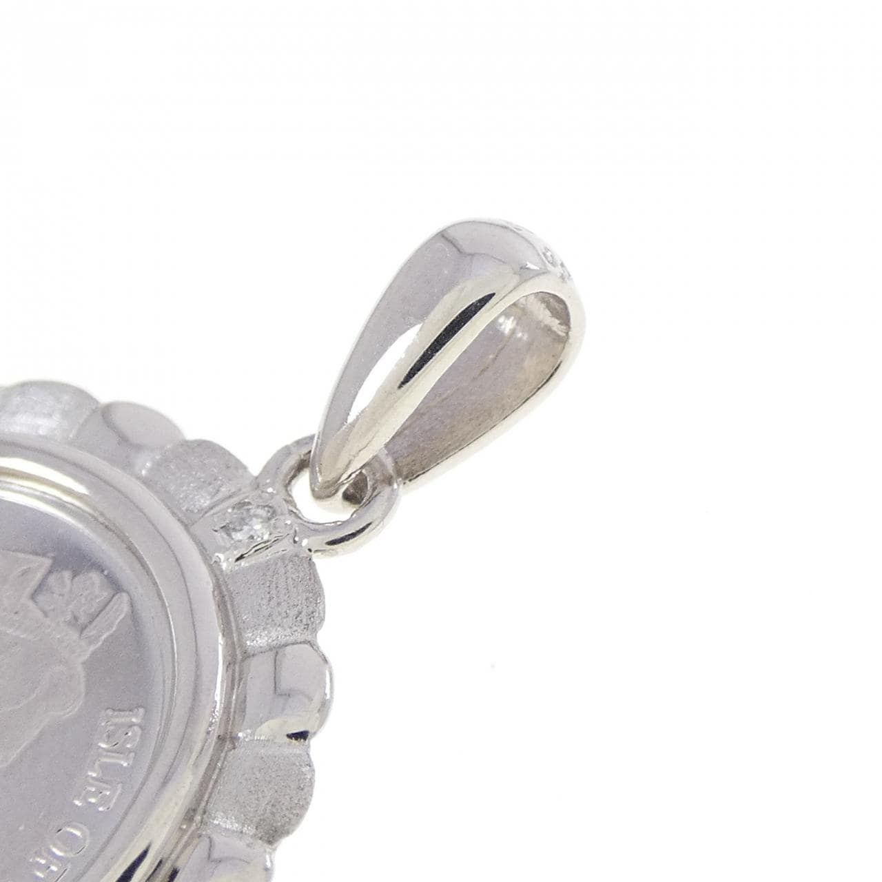 PT900(枠） ダイヤモンド コイン ペンダント 0.01CT