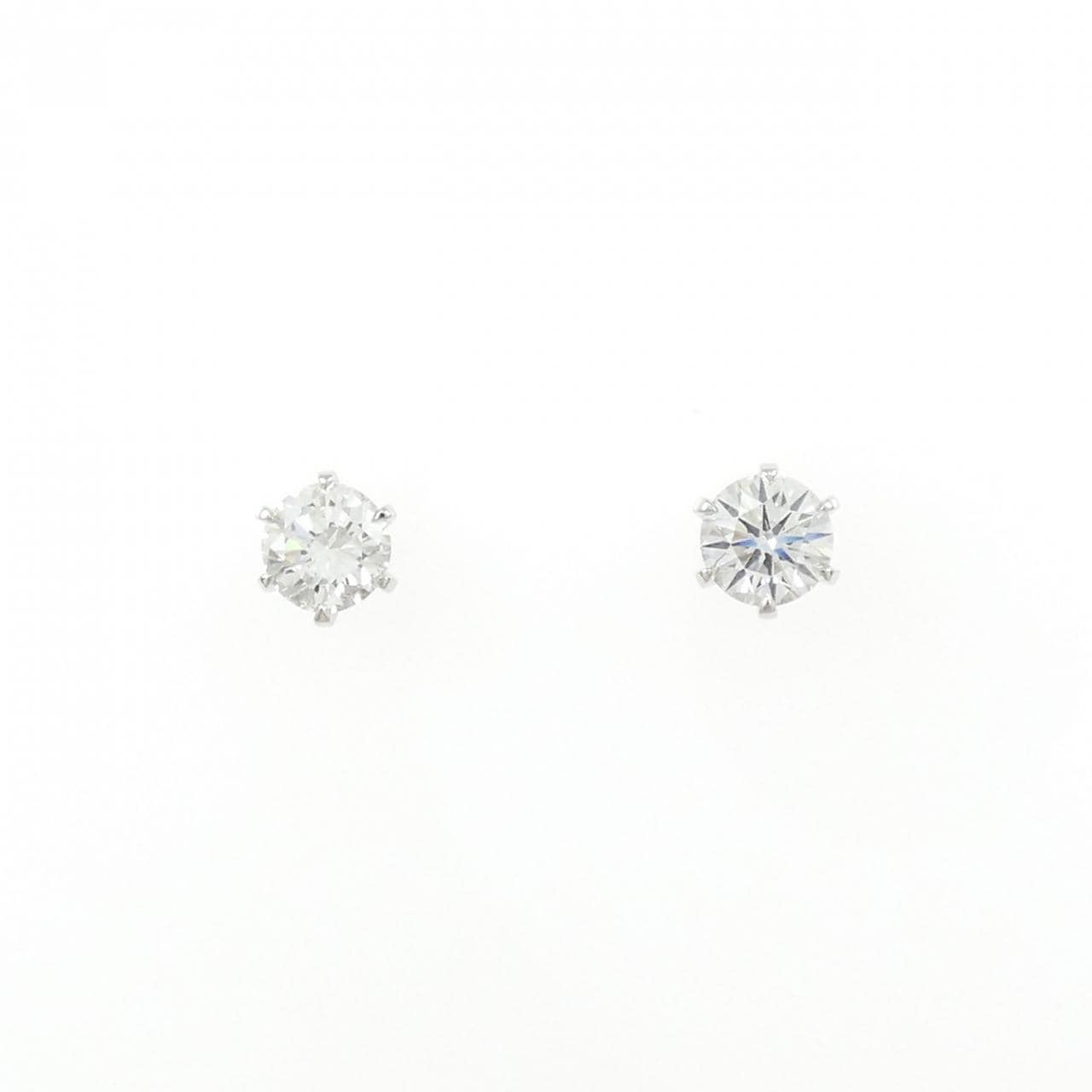 【リメイク】PT900/ST ダイヤモンド ピアス 0.347CT 0.359CT D-F VS1-2 VG-Good