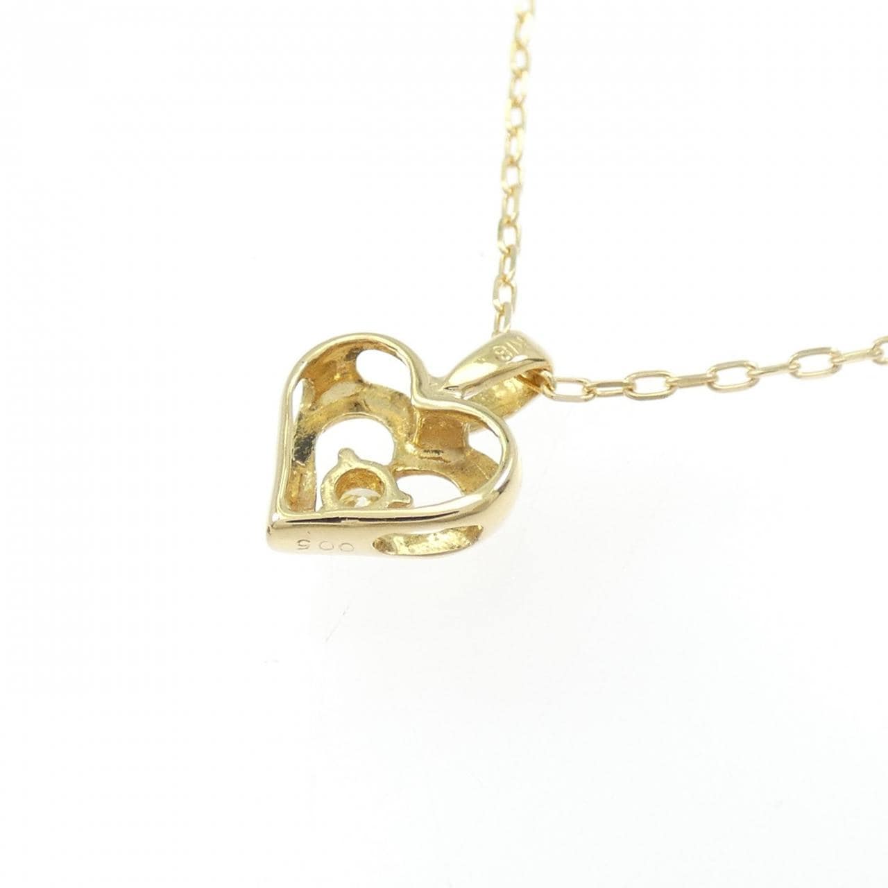 K18YG ハート ダイヤモンド ネックレス 0.05CT