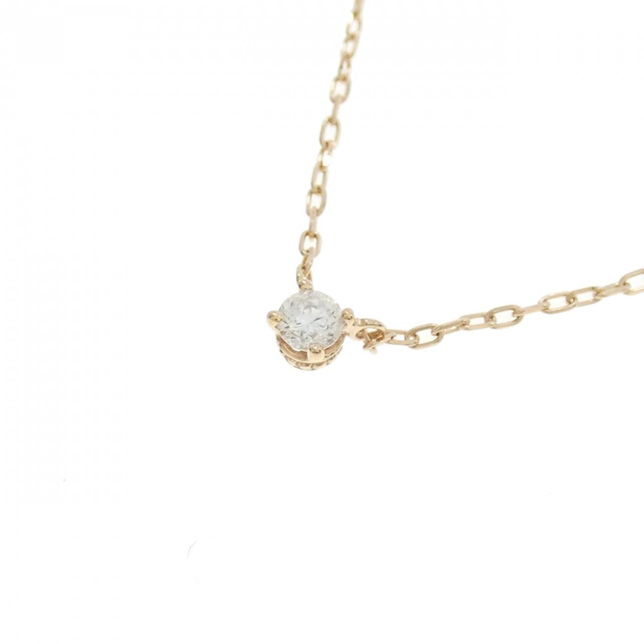 K10PG ソリティア ダイヤモンド ネックレス 0.10CT