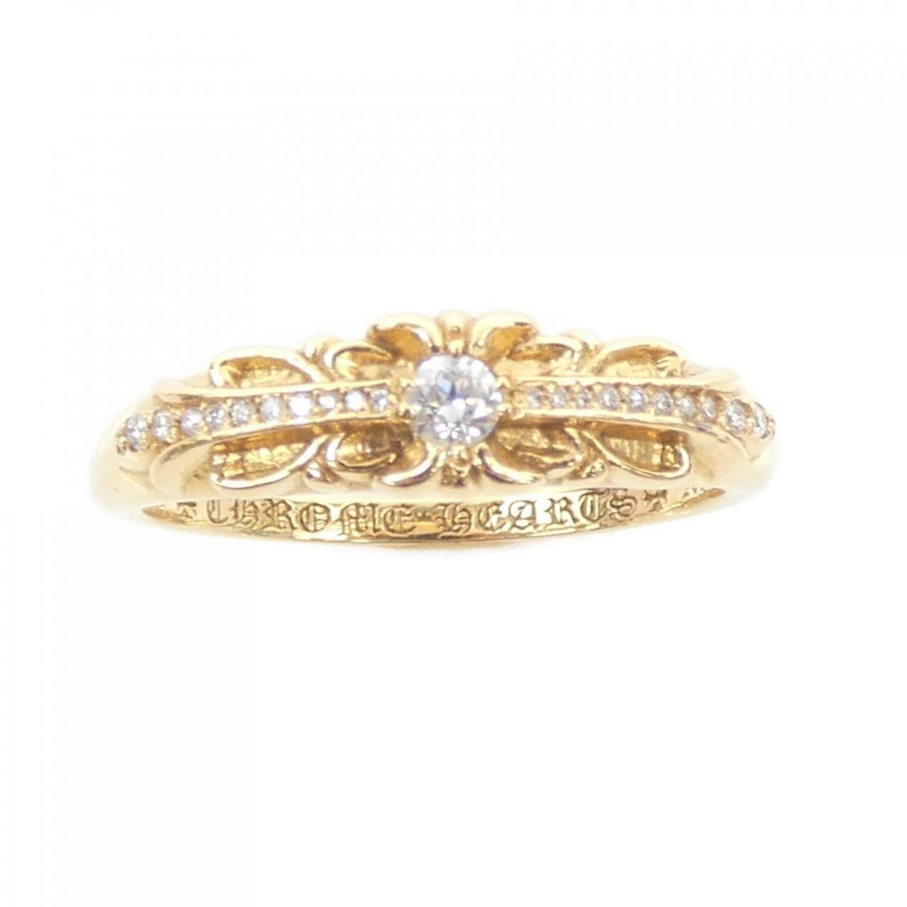 クロムハーツ CHROME HEARTS BABY CLSC FLORAL CRS DMND PAVE 207146023GLDXXX002 RING