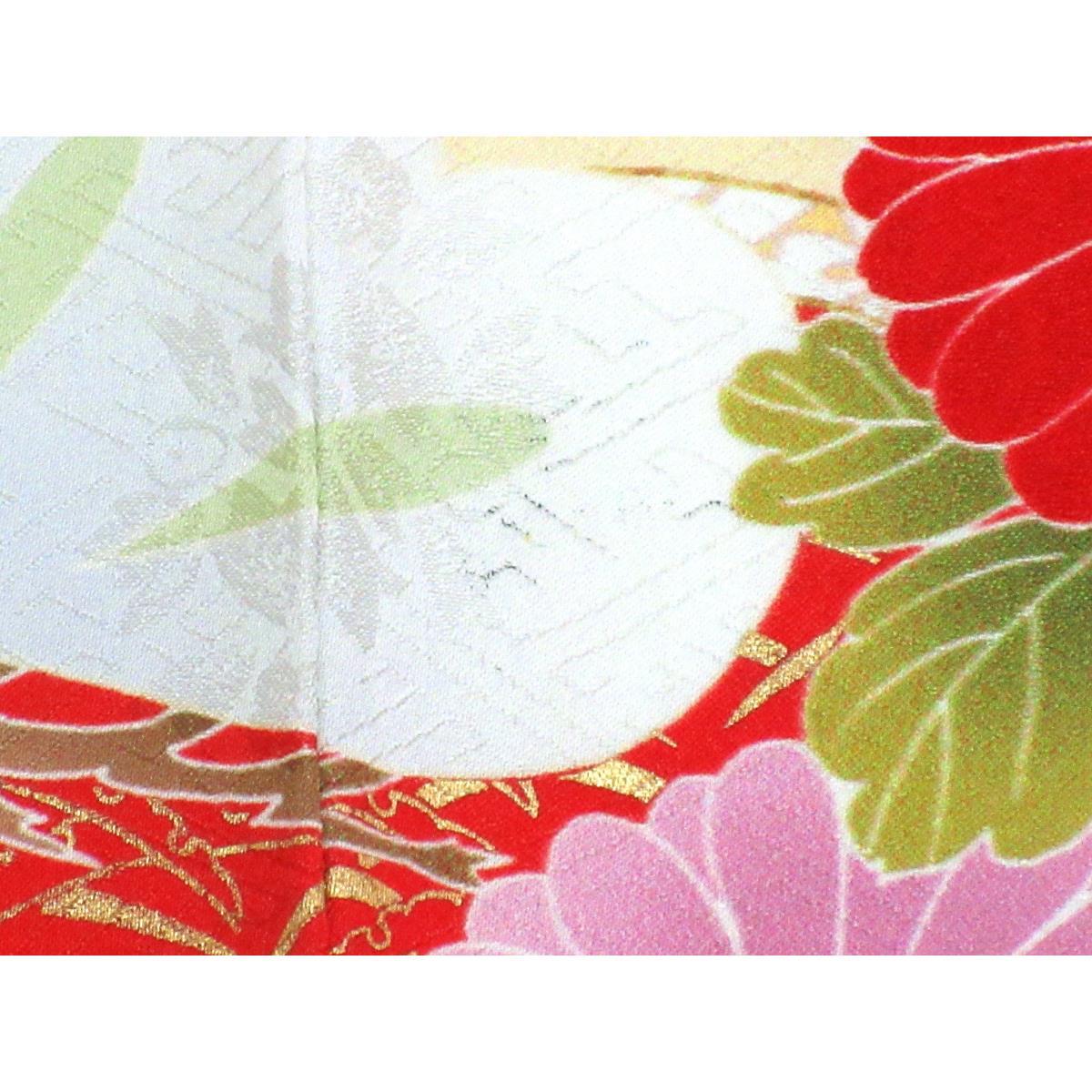 【未使用品】振袖　友禅金彩加工　刺繍入りボカシ染