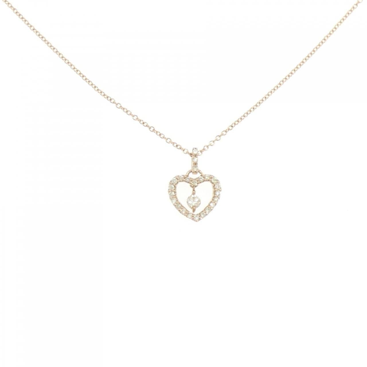 K18PG ハート ダイヤモンド ネックレス