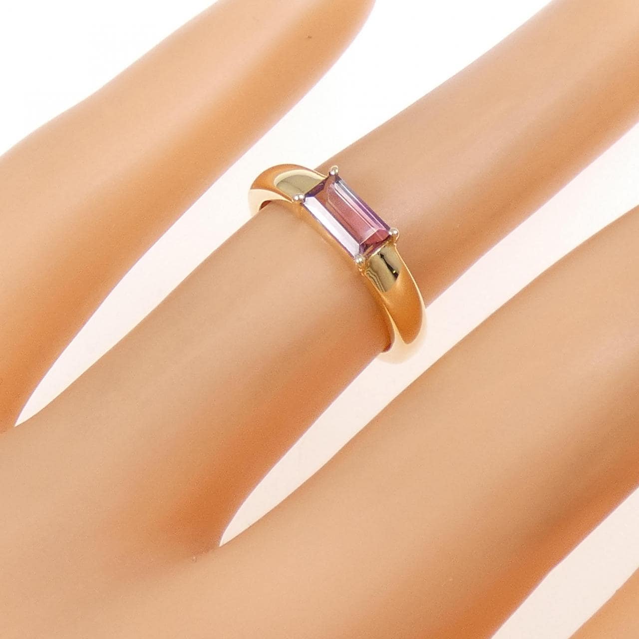 【新品】K18YG トルマリン リング 0.46CT