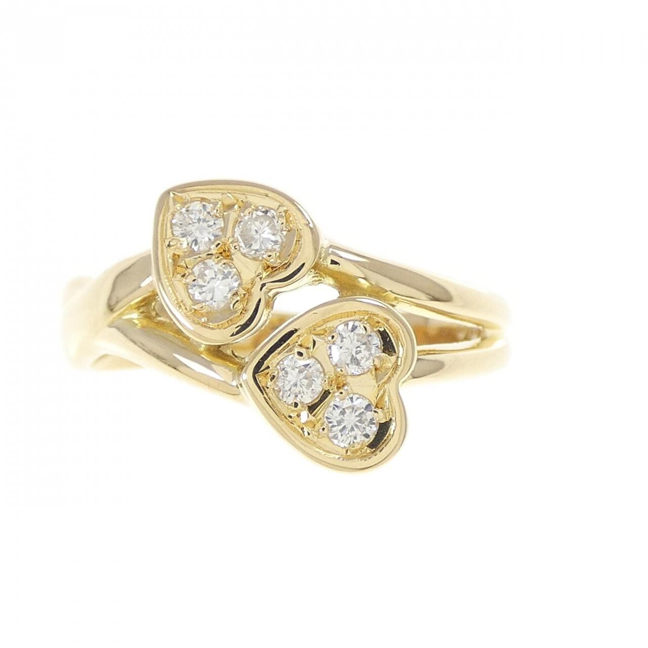K18YG ハート ダイヤモンド リング 0.15CT
