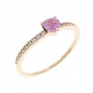 K18PG ハート サファイヤ リング 0.327CT