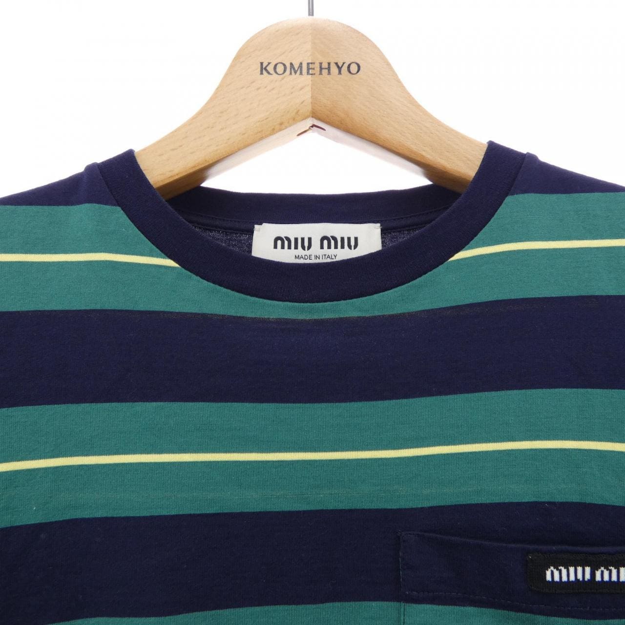 ミュウミュウ MIU MIU MIU MIU ロゴ ジャージー Tシャツ MJN537 SOOO 14RT Tシャツ