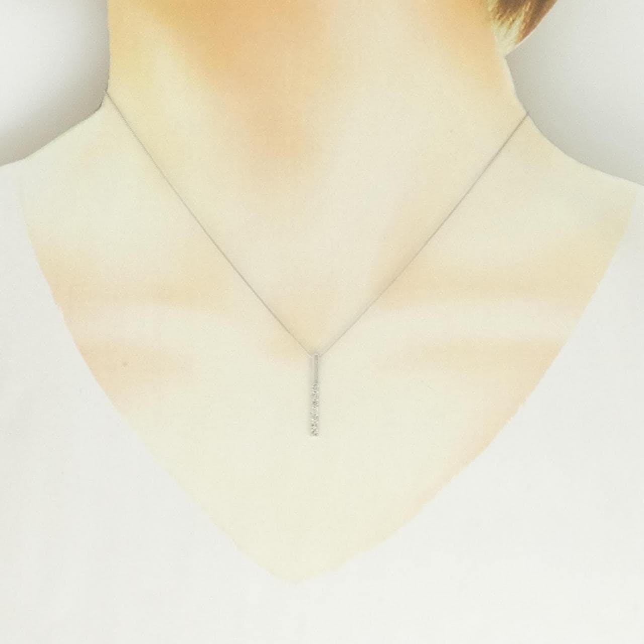 K18WG/750WG ダイヤモンド ネックレス 0.25CT
