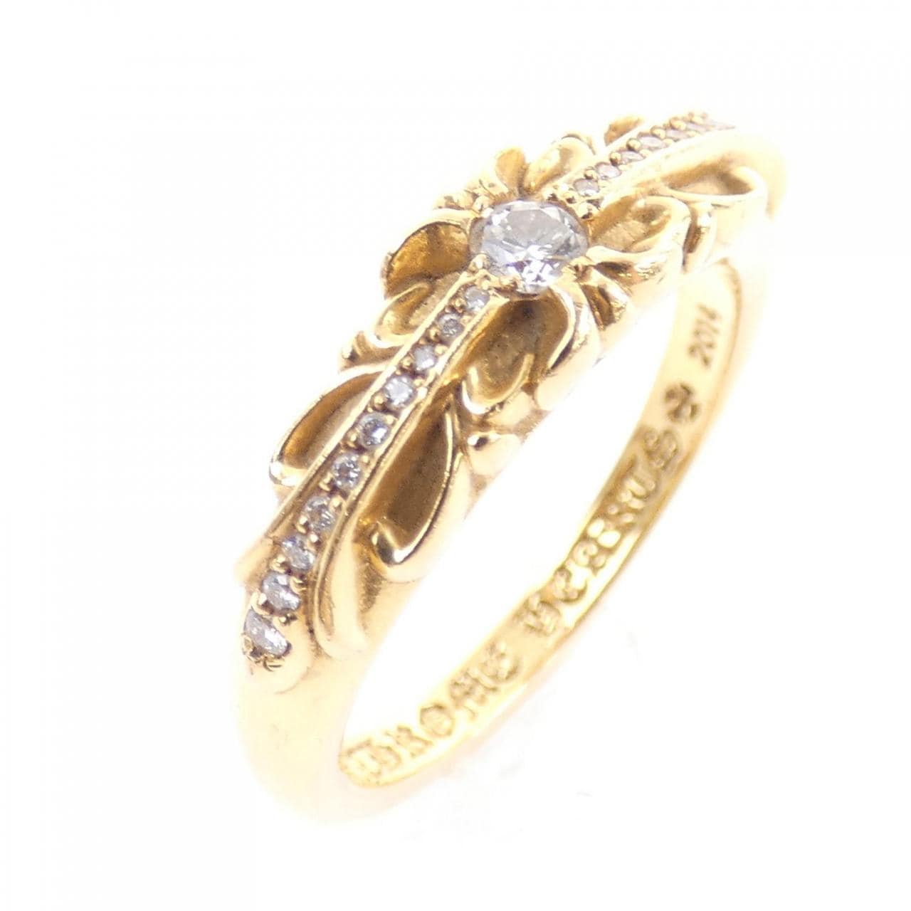 クロムハーツ CHROME HEARTS BABY CLSC FLORAL CRS DMND PAVE 207146023GLDXXX002 RING