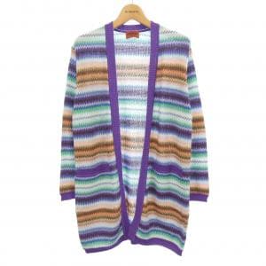 MISSONI ミッソーニ ウールコート ツイード ポンチョ風 グリーン M ミッソーニ MISSONI *ウールニットスタンドカラーロングコート