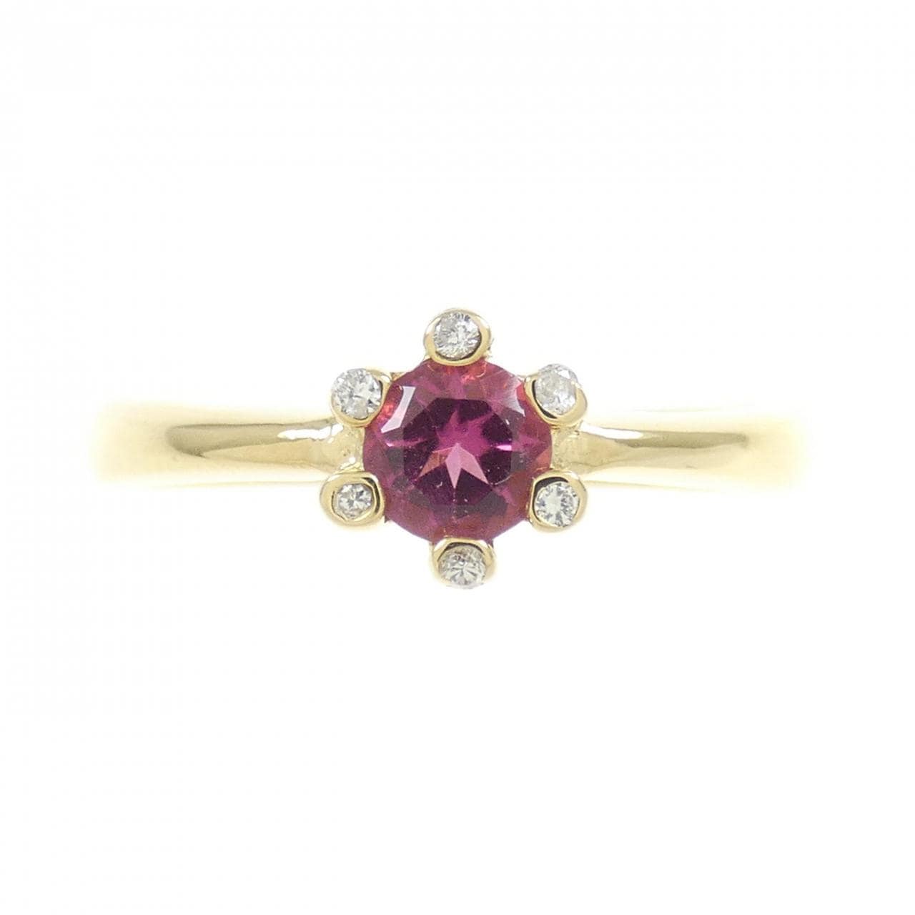 K18YG トルマリン リング 0.26CT