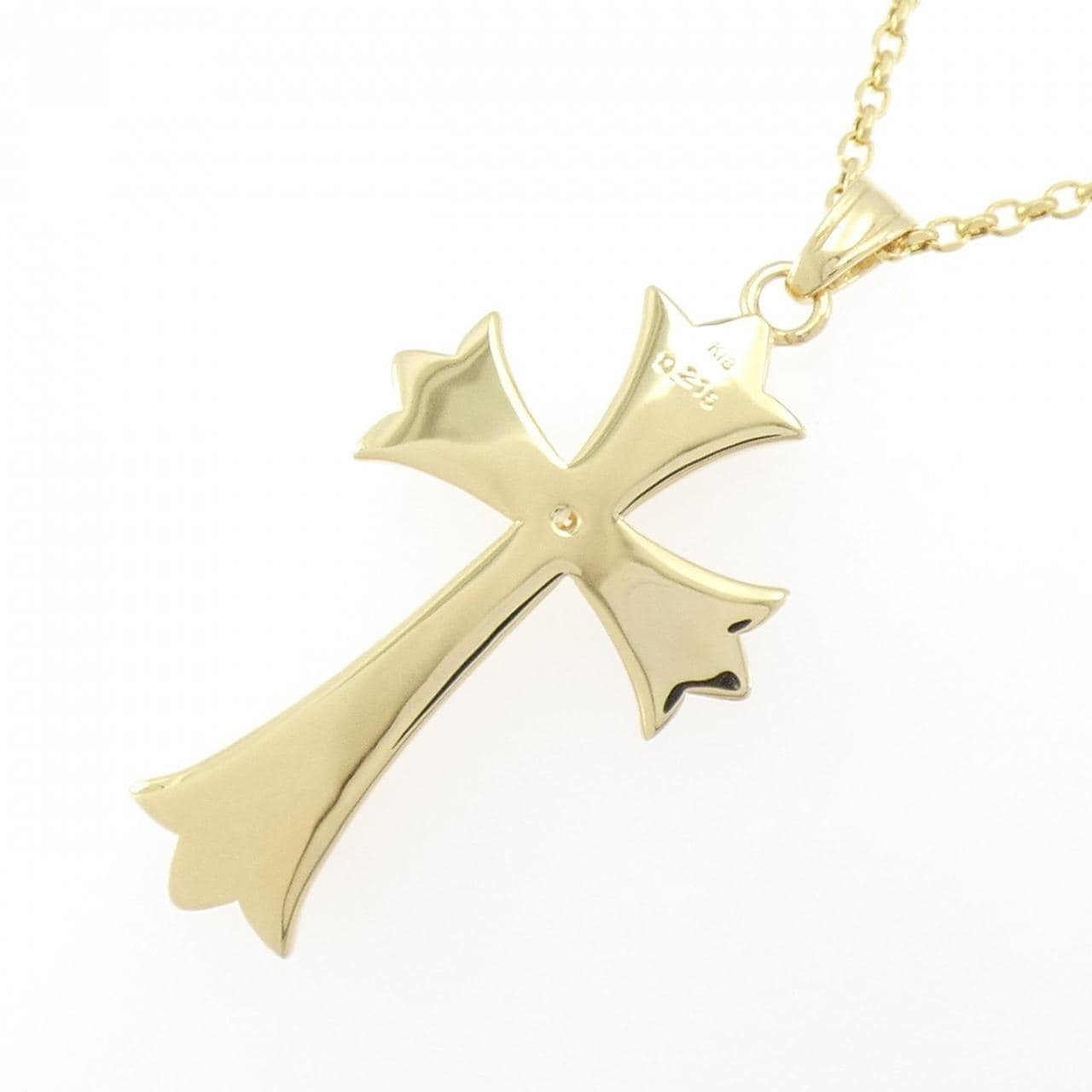 K18YG クロス ダイヤモンド ネックレス 0.215CT