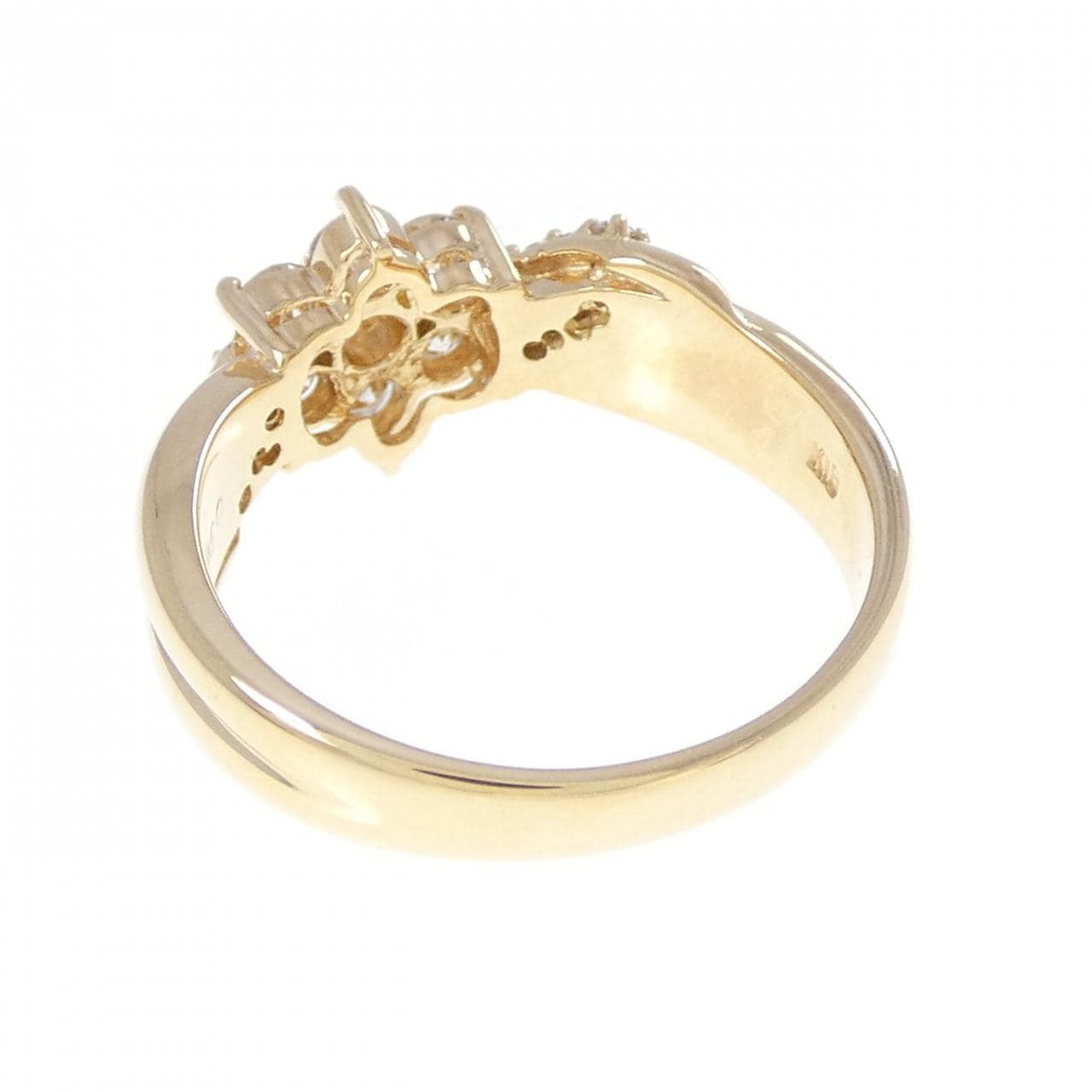 K18YG フラワー ダイヤモンド リング 0.50CT