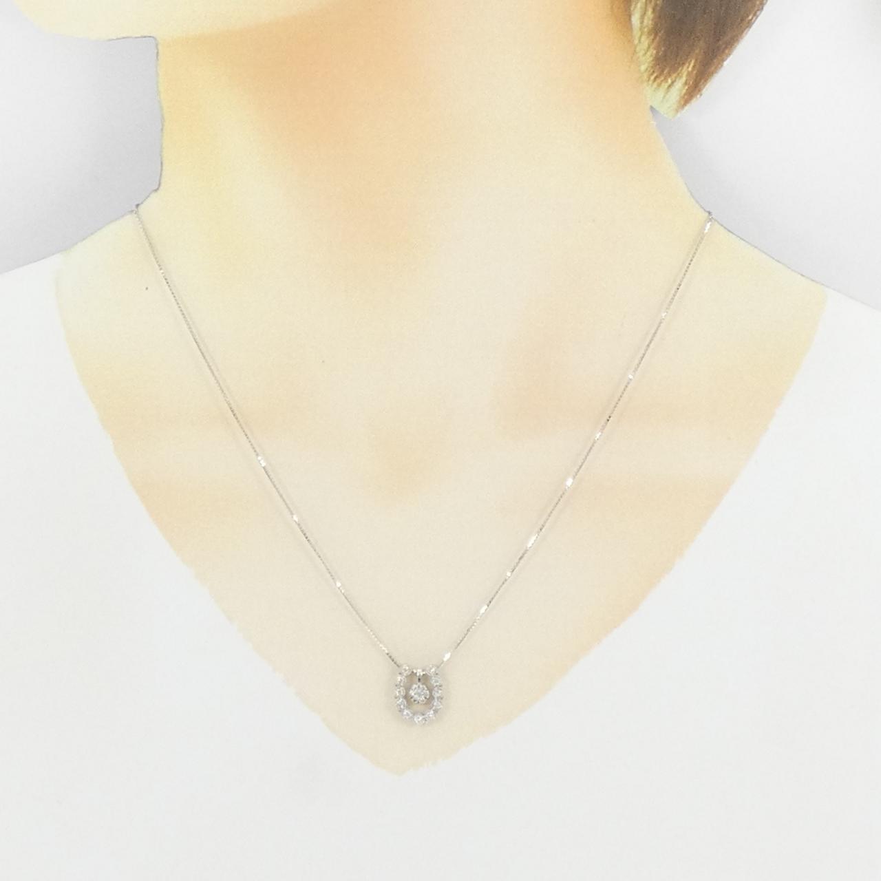 K18WG 2WAY Diamond Necklace 0.08CT