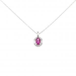 PT900/PT850 ルビー ネックレス 0.65CT