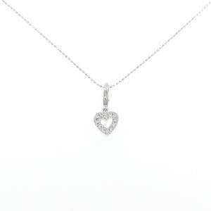 K18WG ハート ダイヤモンド ネックレス 0.12CT