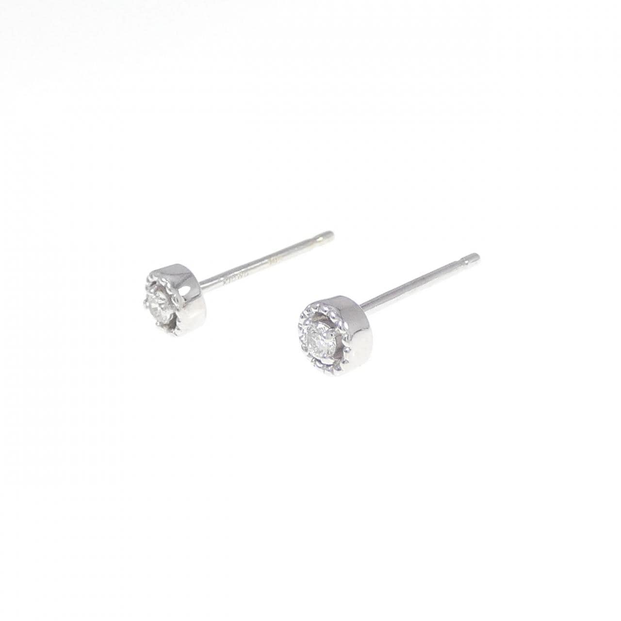 K10WG ダイヤモンド ピアス 0.04CT