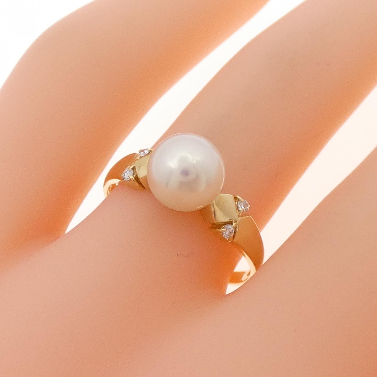 K18YG アコヤパール リング 6.8mm