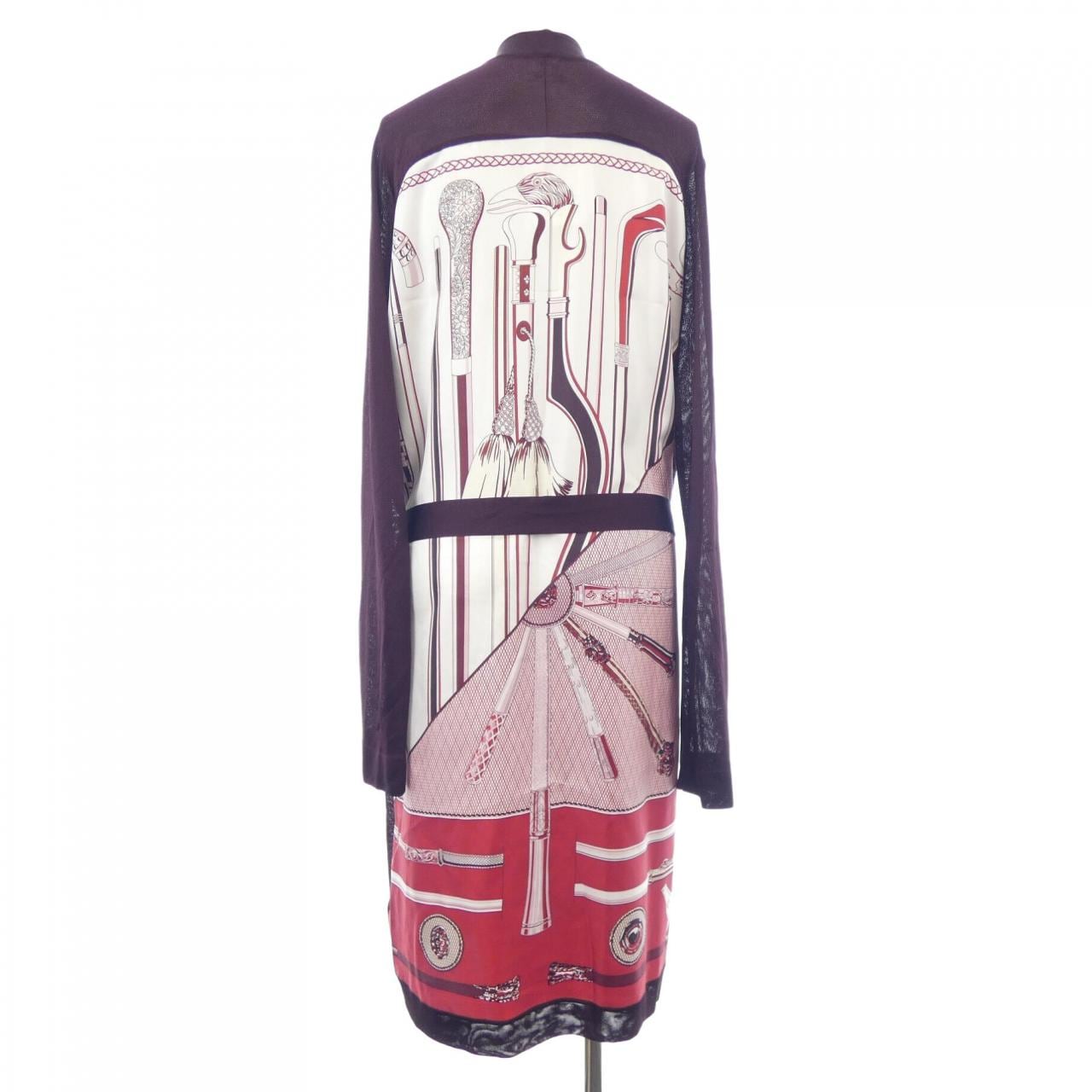 エルメス HERMES CANNES ET CANNES *17-7756 ツイルレーヌ ロングカーディガン