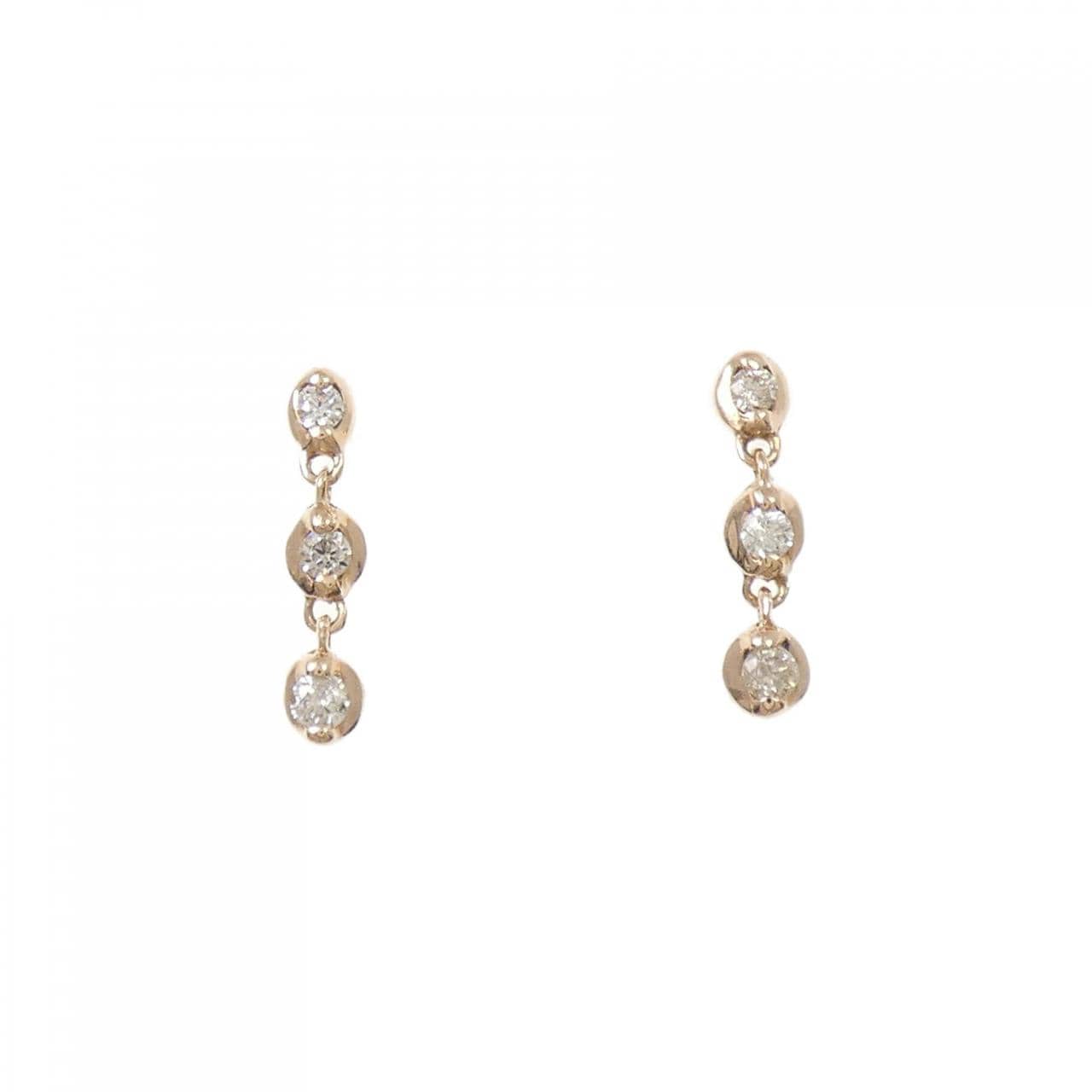 K10PG ダイヤモンド ピアス 0.12CT