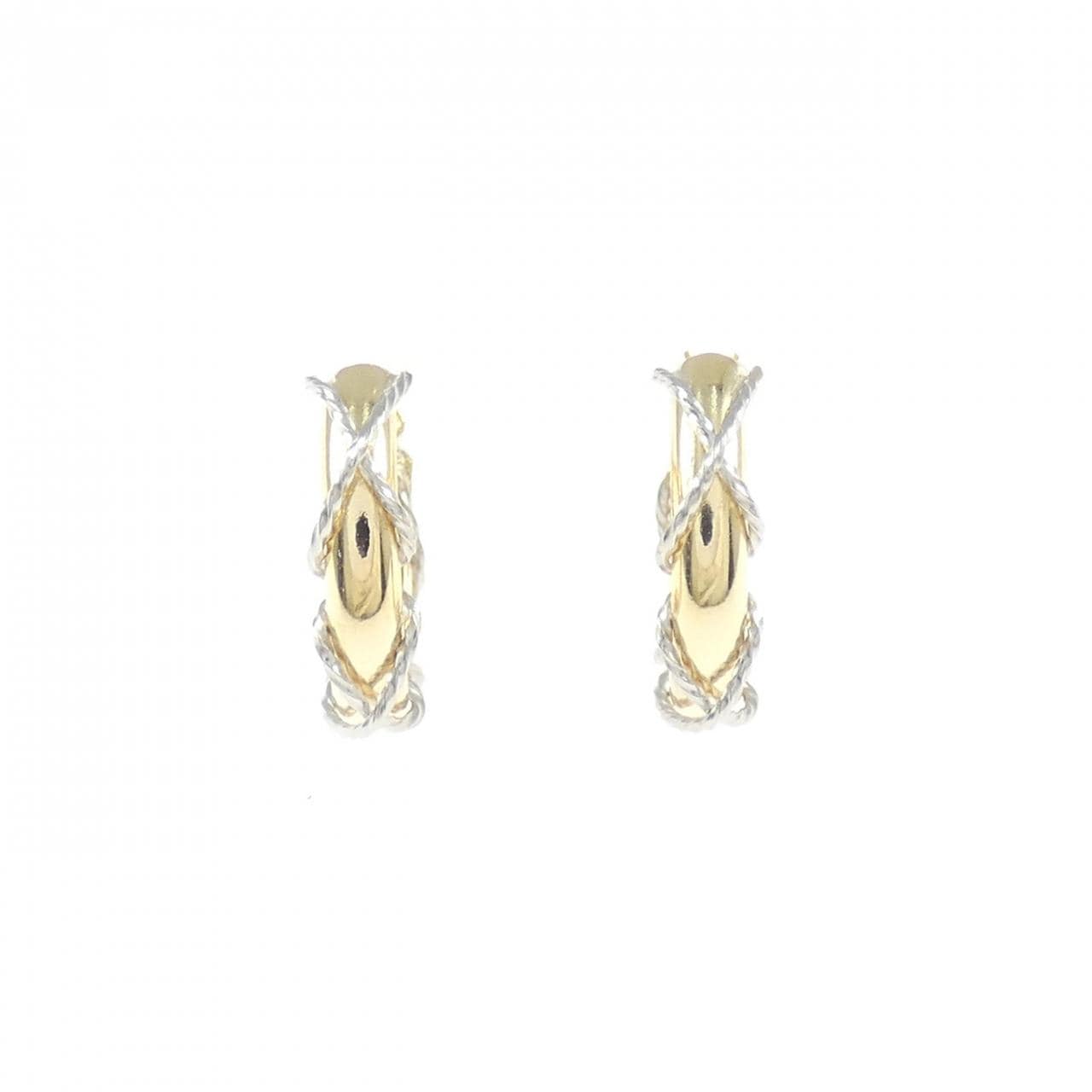 K18YG/PT900 フープ ピアス