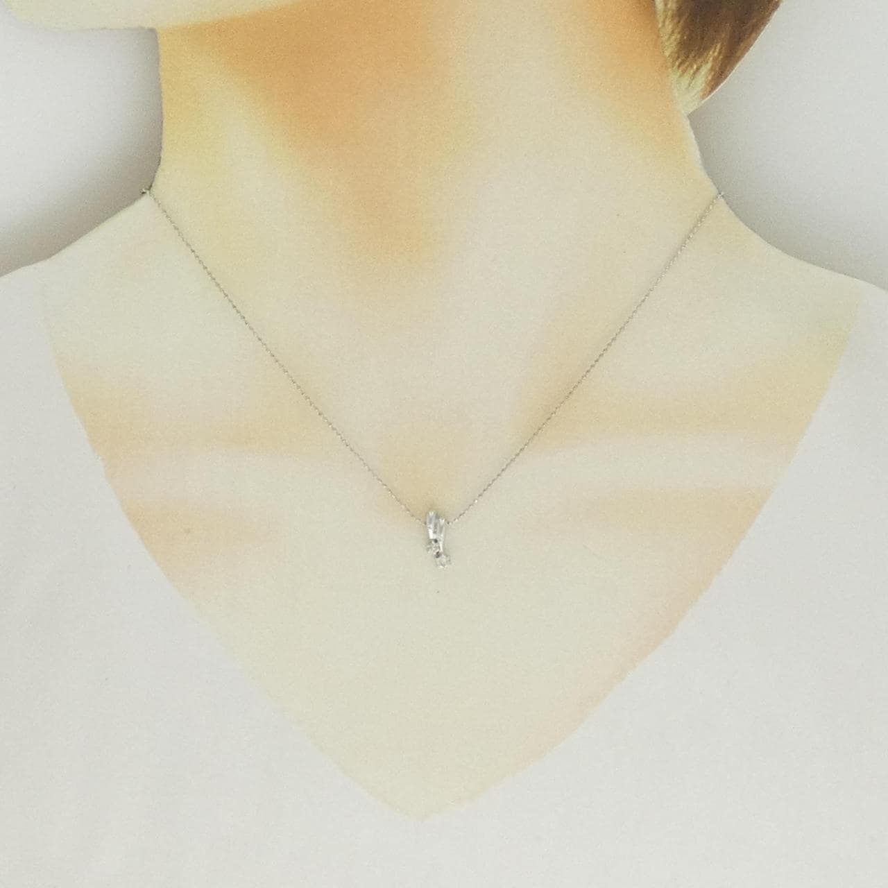 K18WG ダイヤモンド ネックレス 0.09CT