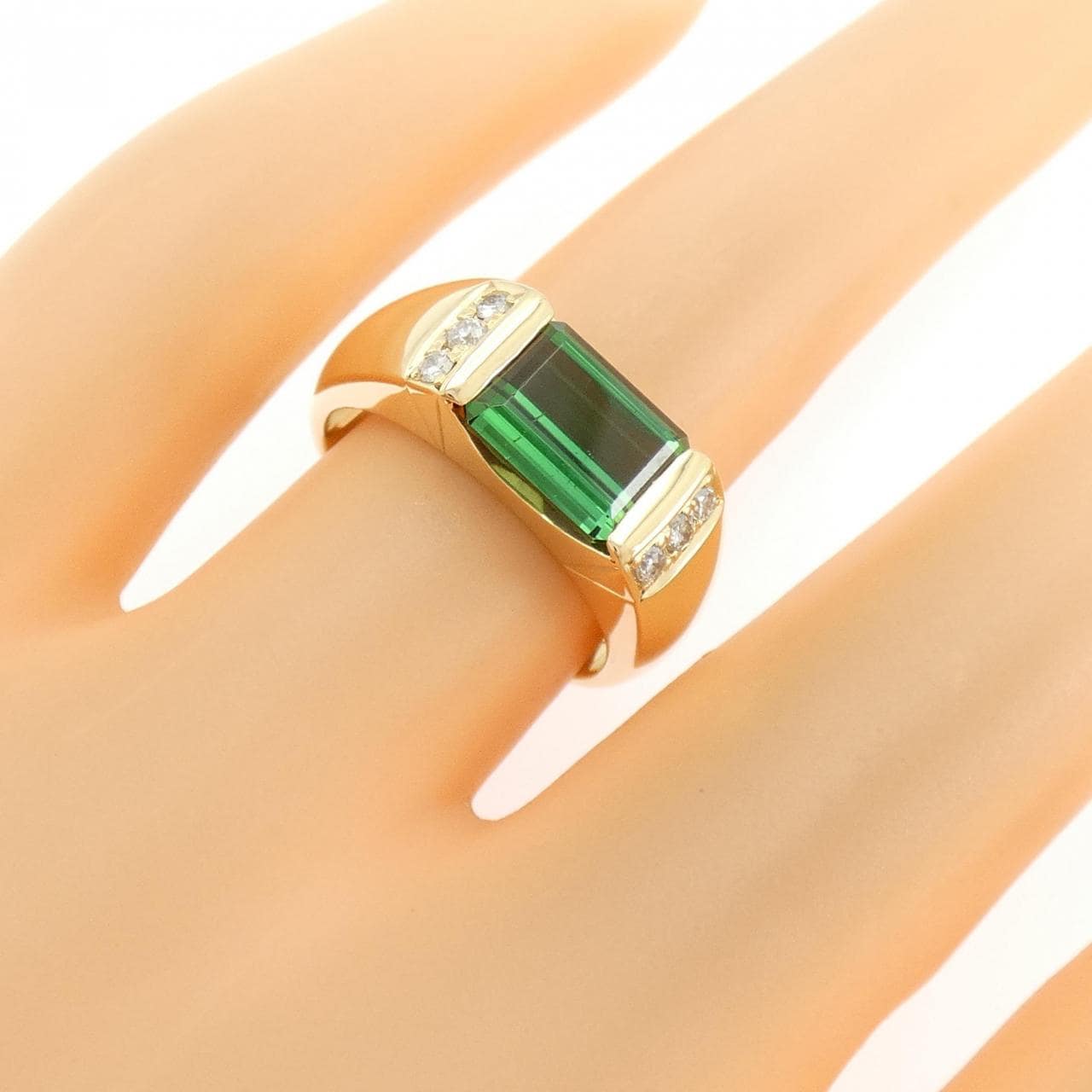 K18YG トルマリン リング 2.25CT