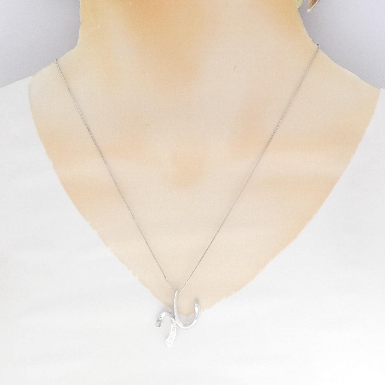 K18WG ダイヤモンド ネックレス 0.09CT