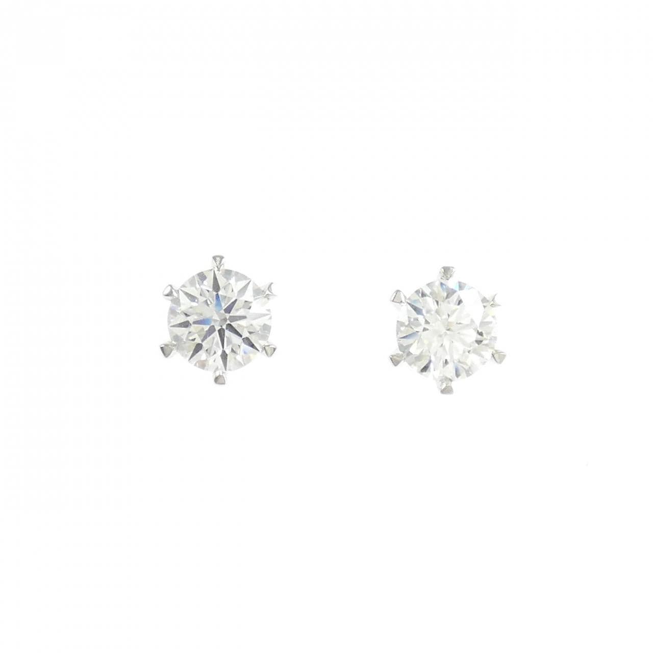 【リメイク】PT900/ST ダイヤモンド ピアス 0.408CT 0.428CT D VS2 3EXT-EXT H&C